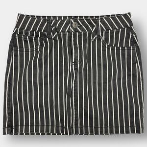 Total Girl Mini Skirt Black White Stripe Girl's Size 12